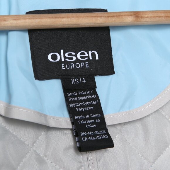 Olsen Europe Quilted Jacket Lightweight Full Zip Spring Coat Light Blue - Picture 6 of 10